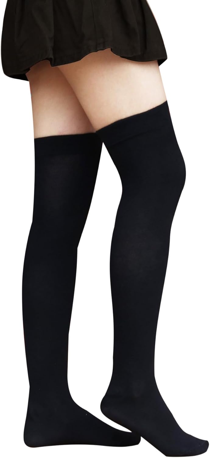 Bestjybt Thigh High Socks Cotton Warm Long Over Knee High Stockings | Knee High Socks, Stay in Place Well, Comfortable, Soft, Thick, Suitable For Winter/Snowy Weather, Smooth Look, Well Made