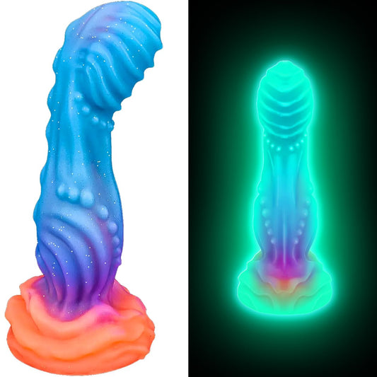 7.2" Fantasy Monster Dildo with Knot U & G-spot Dragon Dildo with Suction Cup, Long Anal Plug Adult Sex Toys & Games for Women Men Couples (DrakoPod)