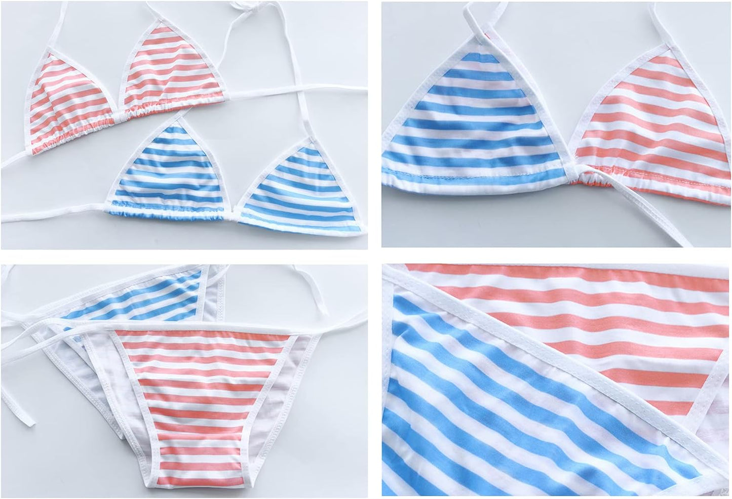 Sexy Lingerie Set Japanese Anime Bikini Swimsuit Stripe with Striped Thigh High Socks