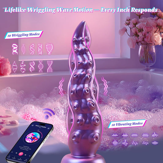 MHYNNR Fantasy Tentacle Monster Dildo, Wriggling Suction Vibrator | Vibrating, Riding, Bad Dragon, Octopus, Huge, Thick, Female Adult Sex Toys, App Remote Control, G Spot Vibrator, Consoladores