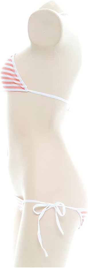 Sexy Lingerie Set Japanese Anime Bikini Swimsuit Stripe with Striped Thigh High Socks