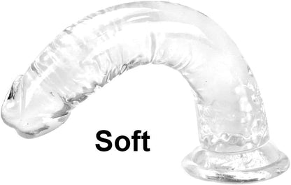 Clear Suction Realistic Dildo Set - 3 Sizes(small6.4'',big7.4'', huge9.6'') for Anal and Vaginal Pleasure - Perfect for Beginners to Advanced Users Lifelike Penis