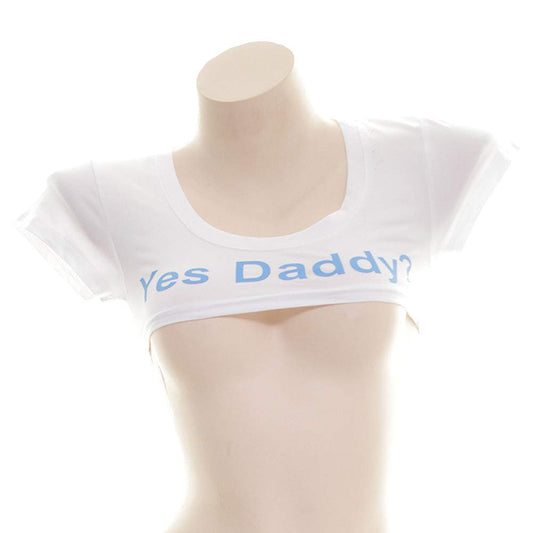 YOMORIO Yes Daddy Crop Top Japanese Lingerie Sexy Anime Cosplay Costume Tank Top
