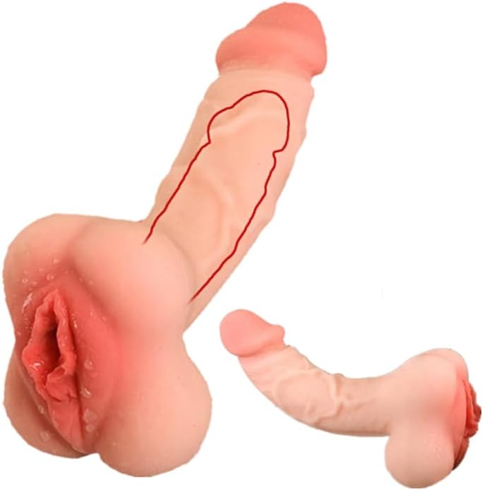 7Inch Realistic Dildo Male Masturbator with Pocket Pussy, Penis Sleeve Cock Sleeve Extender, Onahole Pocket Pussy for Men, Mens Stroker Adult Sex Toys for Man Masturbation