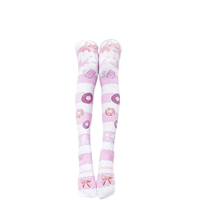 SINROYEE Sexy Cosplay Knee High Stockings Anime Cartoon Printing Thigh High Socks