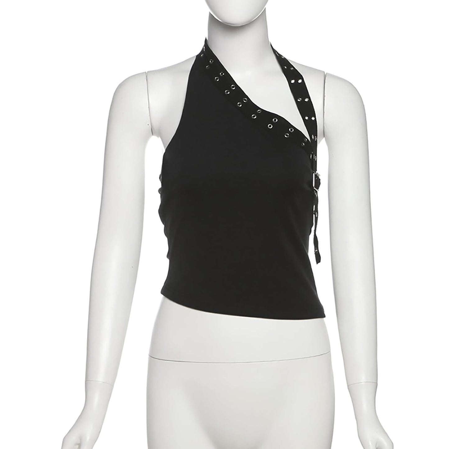 Women Sexy Choker Buckle Halter Neck Crop Tube Top Rave Dance Cami Bandeau Tops
