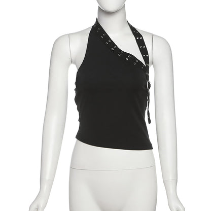 Women Sexy Choker Buckle Halter Neck Crop Tube Top Rave Dance Cami Bandeau Tops