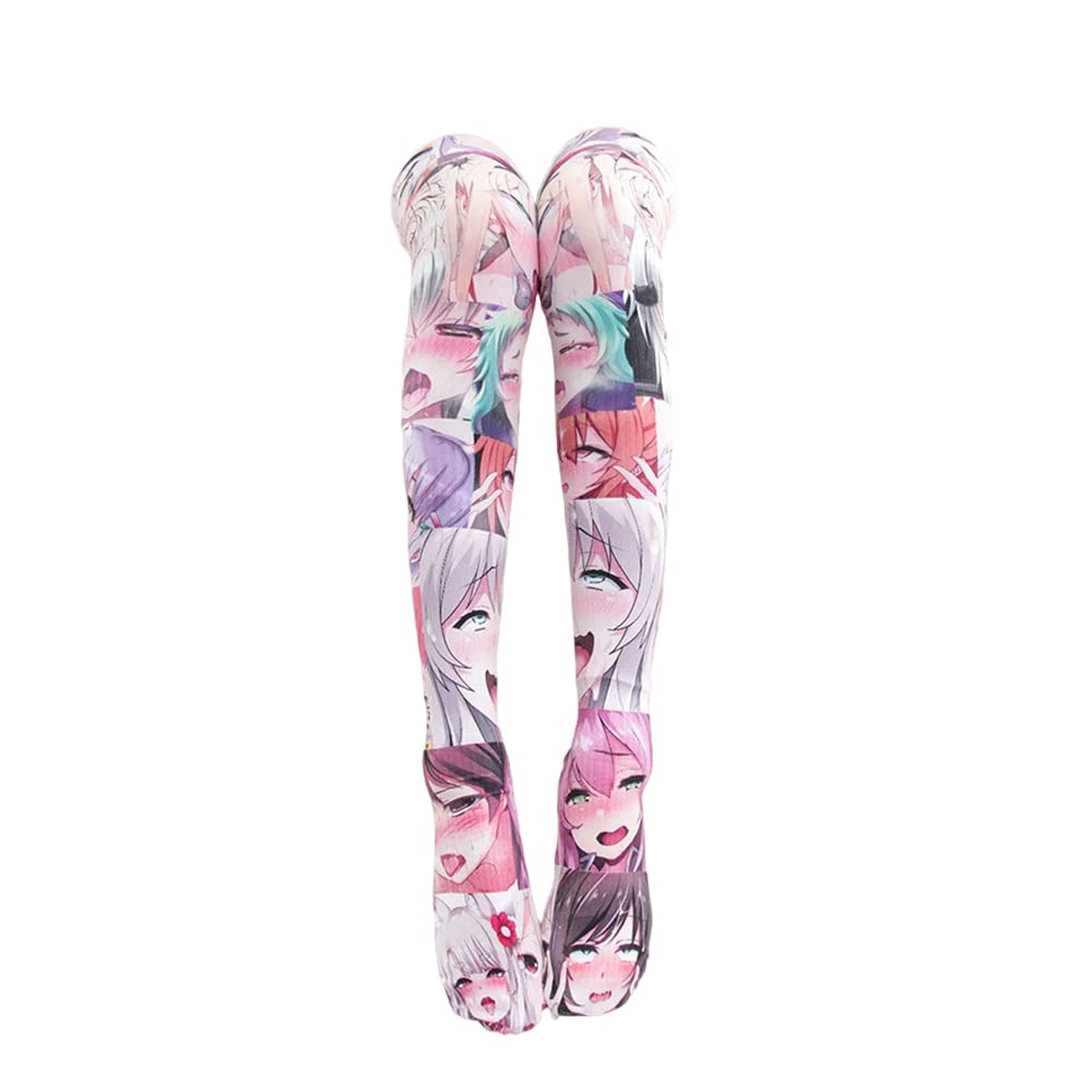 SINROYEE Sexy Cosplay Knee High Stockings Anime Cartoon Printing Thigh High Socks