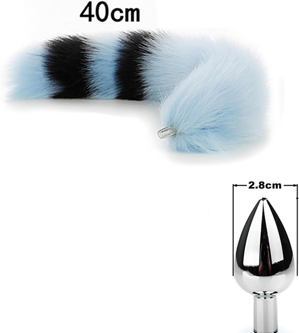 Faux Fur Fox Costume Accessories Animal Cat Long Tail Set Butt Plugs Necklace Choker Nipple Clamp Body Jewelry Furry Ear Headband Mouth Gag Ball Buttpulg Sex Animal Cosplay Costume
