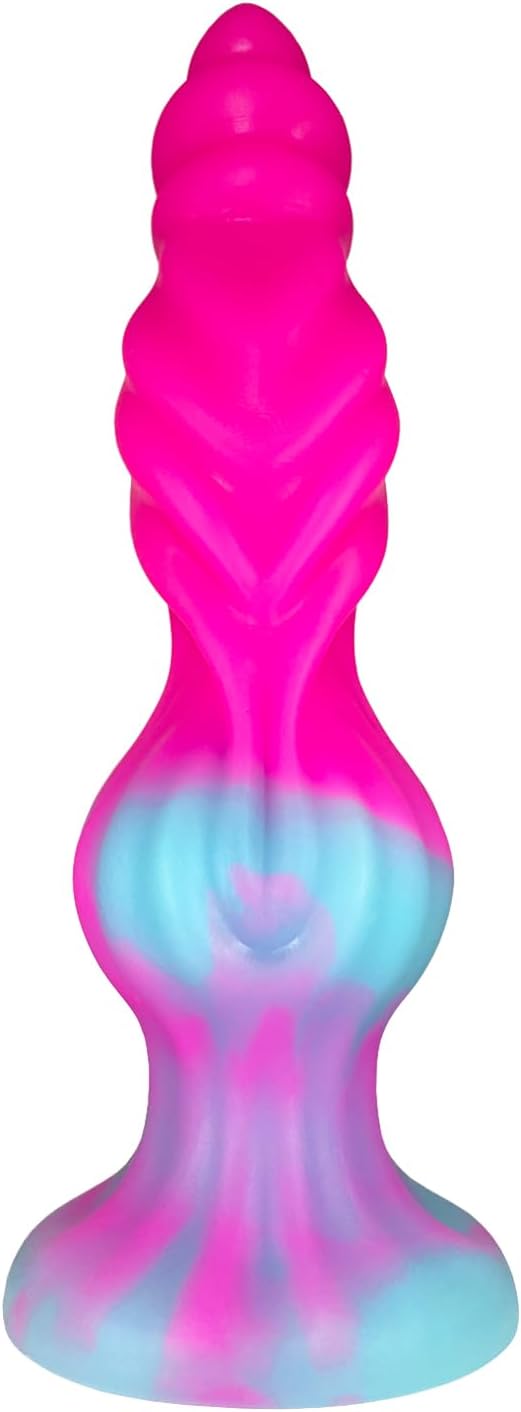 Fantasy Dragon Dildo Silicone Soft Anal Dildo for G Spot Vaginal Anal Play, 7.5 inch Realistic Monster Dildos with Big Knot, Pink Suction Cup Dildos Adult Sex Toys for Women, Men