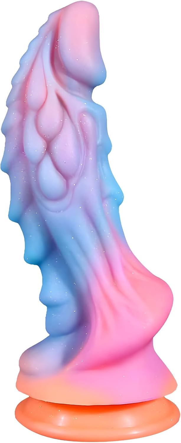 8.6" Realistic Dildo Dragon Monster Alien Glow in Dark Silicone Suction Cup Toy for G Spot P Spot Stimulation Adult Sex Toys Wedding Gift for Women Men