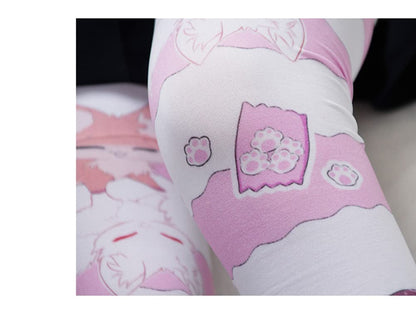 SINROYEE Sexy Cosplay Knee High Stockings Anime Cartoon Printing Thigh High Socks