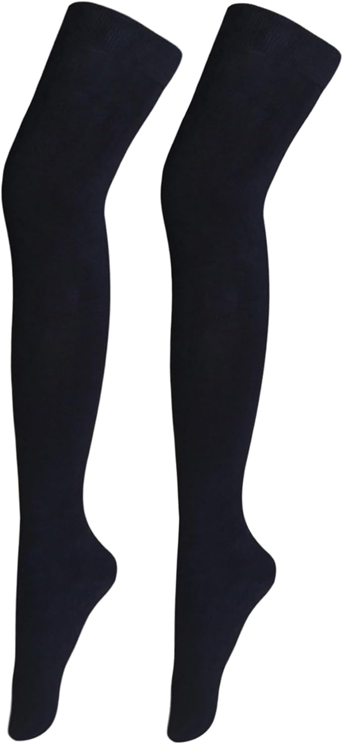 Bestjybt Thigh High Socks Cotton Warm Long Over Knee High Stockings | Knee High Socks, Stay in Place Well, Comfortable, Soft, Thick, Suitable For Winter/Snowy Weather, Smooth Look, Well Made