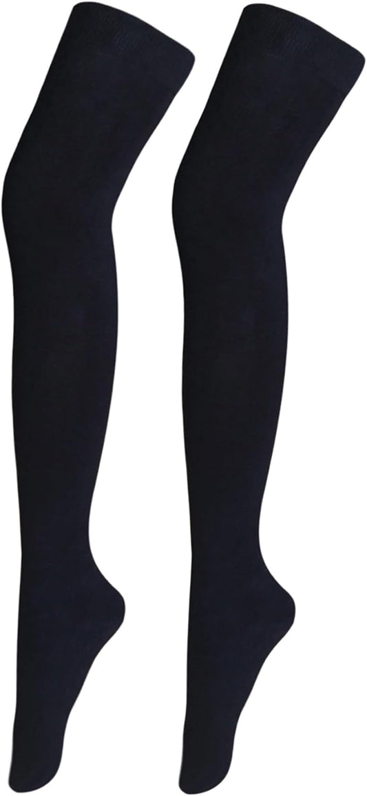 Bestjybt Thigh High Socks Cotton Warm Long Over Knee High Stockings | Knee High Socks, Stay in Place Well, Comfortable, Soft, Thick, Suitable For Winter/Snowy Weather, Smooth Look, Well Made
