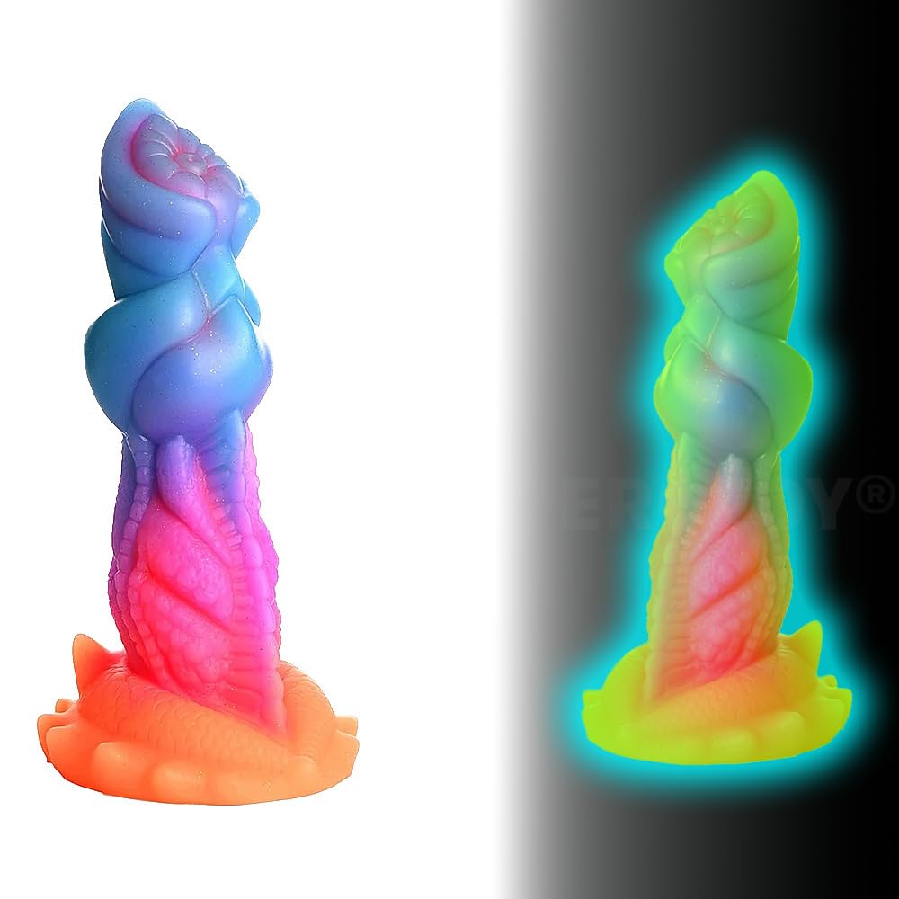 7.2" Fantasy Monster Dildo with Knot U & G-spot Dragon Dildo with Suction Cup, Long Anal Plug Adult Sex Toys & Games for Women Men Couples (DrakoPod)