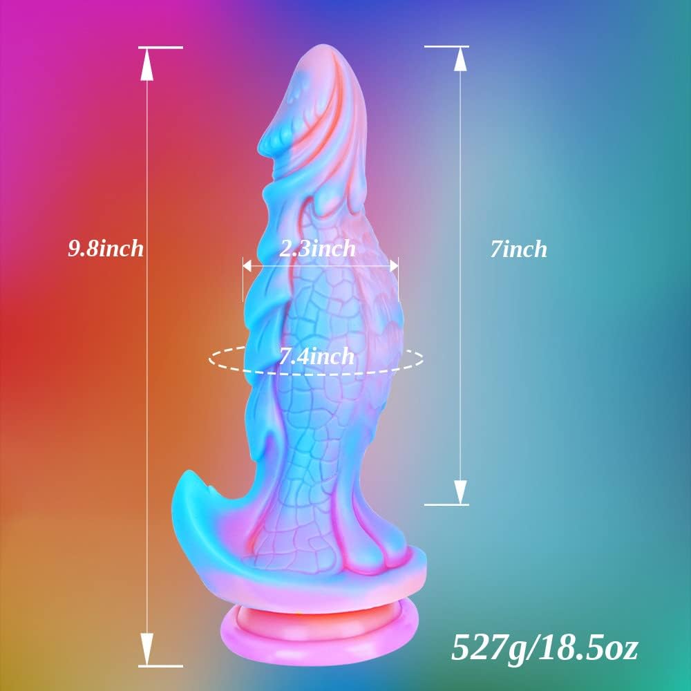 9.8 Inch Huge Fantasy Dildo from Monster with Large Suction Cup, Silicone Dragon Dildo XL Anal Plug Flexible G-spot Adult Big Penis for Women & Men