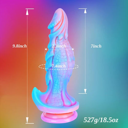 9.8 Inch Huge Fantasy Dildo from Monster with Large Suction Cup, Silicone Dragon Dildo XL Anal Plug Flexible G-spot Adult Big Penis for Women & Men