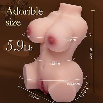 Goyha 3 in 1 Sex Doll Male Masturbator with Realistic Boobs Vagina and Anal | Lifelike Torso Masturbator Love Doll Pocket Pussy with Built-in Spine 5.9lb Pussy Ass Male Sex Toy for Men Masturbation
