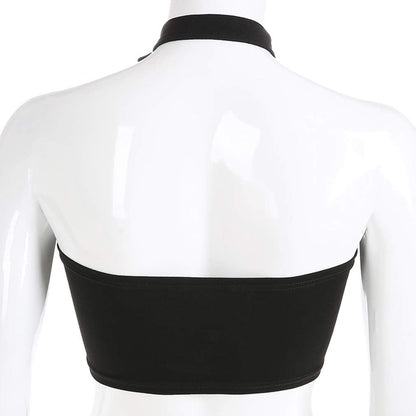 Women Sexy Choker Buckle Halter Neck Crop Tube Top Rave Dance Cami Bandeau Tops