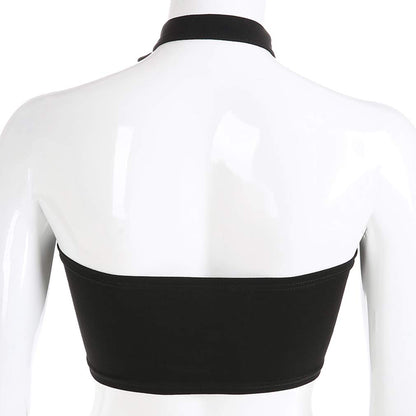 Women Sexy Choker Buckle Halter Neck Crop Tube Top Rave Dance Cami Bandeau Tops