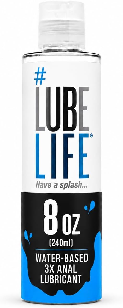 LUBELIFE Water Based 3X Anal Lube, Personal Lubricant, 12 Fl Oz | Extra thick anal glide with triple cushion, non-sticky water-based formula, toy and condom compatible, smooth confident glide