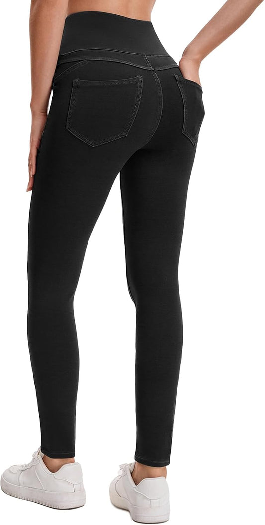 Stretchy Jeans for Women High Waisted Jeggings Tummy Control Slim Fit Jeans Pull On with Pockets Stylish Casual