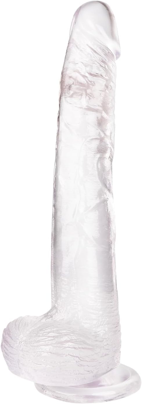 Big Dildo, 11.61 Inch Clear Dildos Lifelike Skin-Touching Feeling, Soft Dildo with Strong Suction Cup, Big Size G-spot Penis Sex Toys for Advanced Women and Men Players