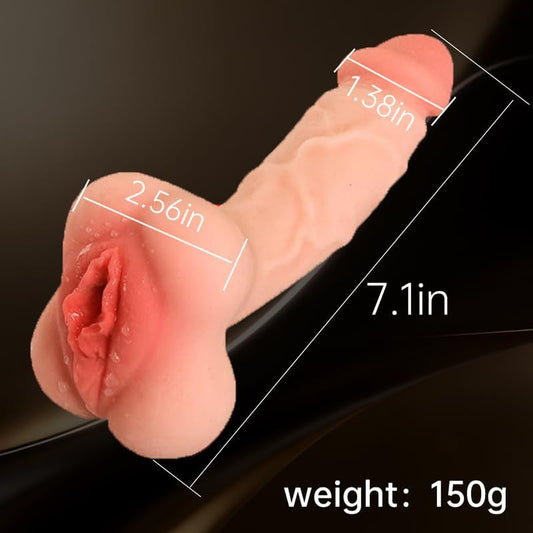 7Inch Realistic Dildo Male Masturbator with Pocket Pussy, Penis Sleeve Cock Sleeve Extender, Onahole Pocket Pussy for Men, Mens Stroker Adult Sex Toys for Man Masturbation