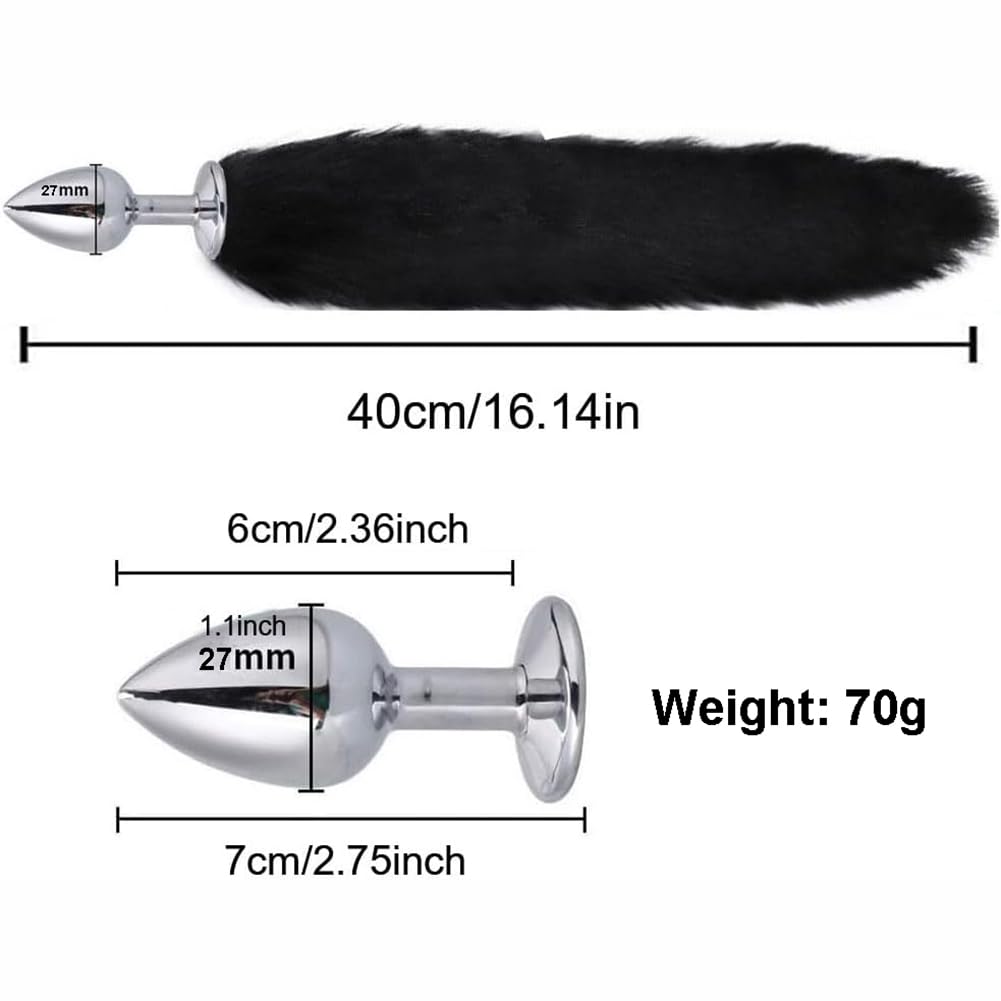 Animal Cosplay Costume Furry Fox Tail Plug Cute Ears Headband Bat Style Neck Collar Set