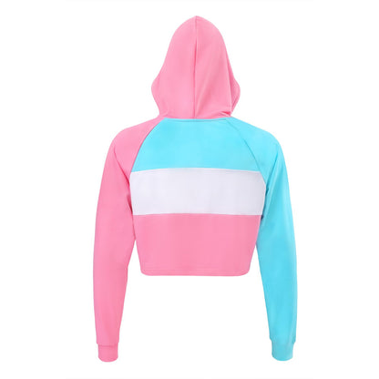 Littleforbig Unisex Pastel Sissy Cropped Hoodie Sweatshirt Casual Long Sleeve Drawstring