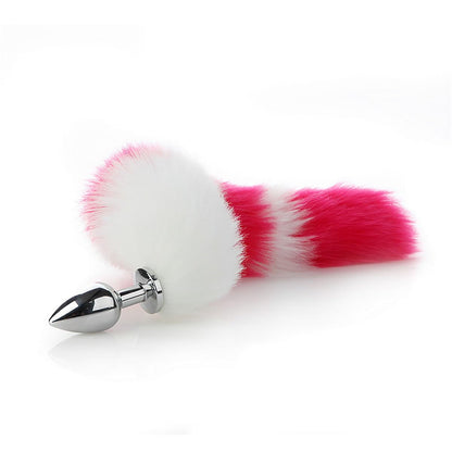 Faux Fur Fox Costume Animal Pink Short Tail Set Butt Plugs Necklace Choker Sex Dice Nipple Clamp Body Jewelry Furry Ear Headband