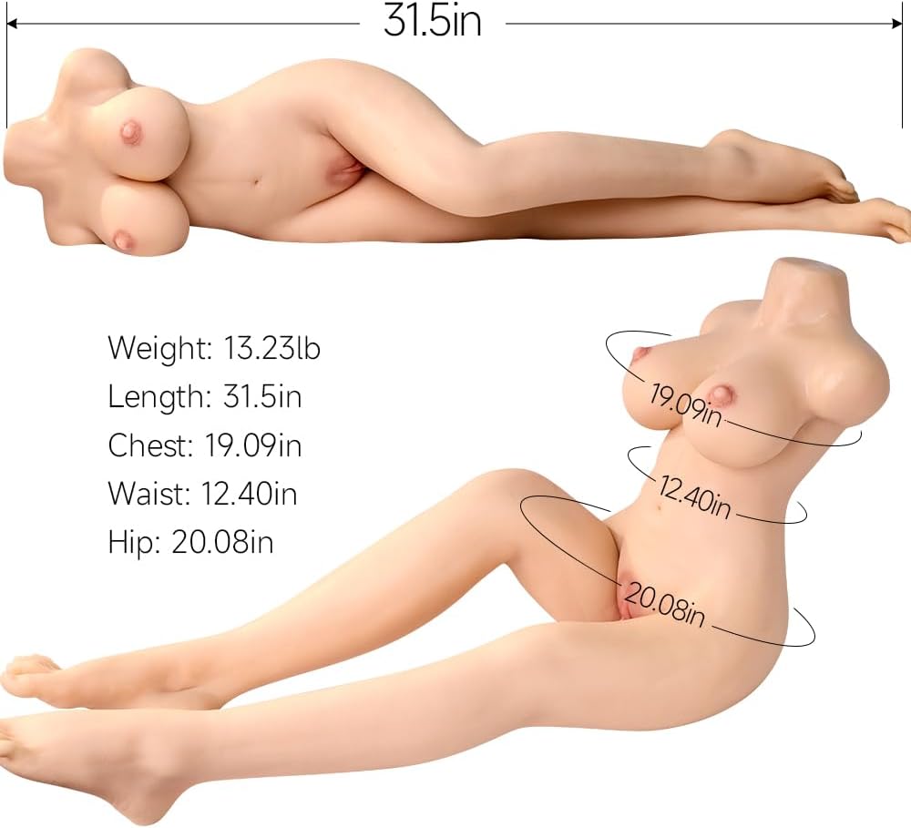 13.22lb TPE Sex Doll with Leg, Gel Breast Dual Channel Male Masturbator