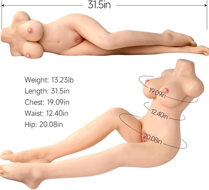 13.22lb TPE Sex Doll with Leg, Gel Breast Dual Channel Male Masturbator