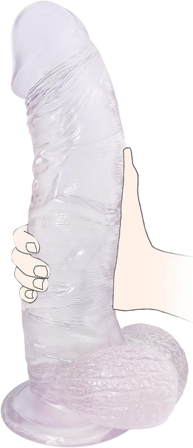 10 Inch Clear Dildo Big Dildos, Soft Realistic Huge Dildo with Strong Suction Cup for Hands-Free and Anal Play, Big G-spot Dildo Anal Sex Toys for Women and Couple