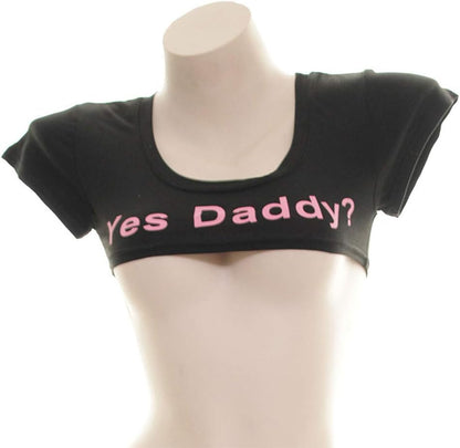 YOMORIO Yes Daddy Crop Top Japanese Lingerie Sexy Anime Cosplay Costume Tank Top