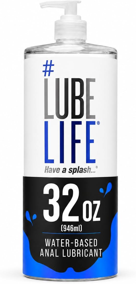 LUBELIFE Water Based 3X Anal Lube, Personal Lubricant, 12 Fl Oz | Extra thick anal glide with triple cushion, non-sticky water-based formula, toy and condom compatible, smooth confident glide