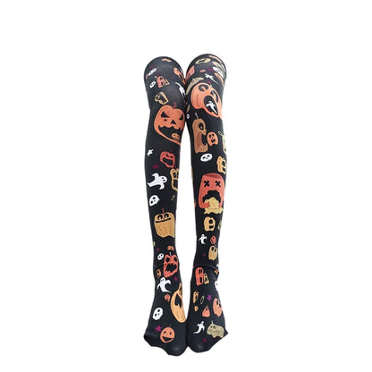 SINROYEE Sexy Cosplay Knee High Stockings Anime Cartoon Printing Thigh High Socks