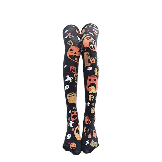 SINROYEE Sexy Cosplay Knee High Stockings Anime Cartoon Printing Thigh High Socks