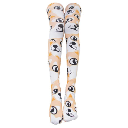 SINROYEE Sexy Cosplay Knee High Stockings Anime Cartoon Printing Thigh High Socks
