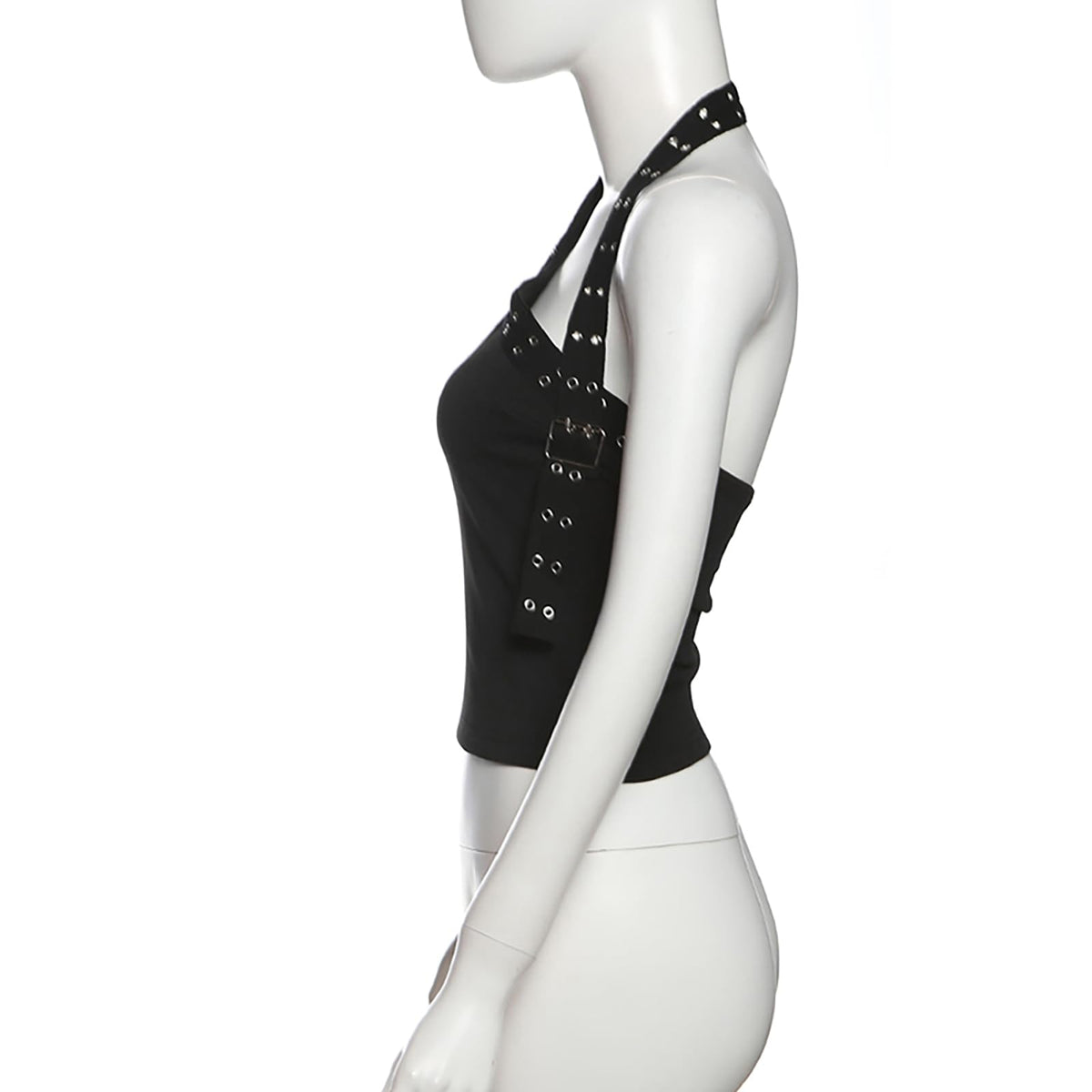 Women Sexy Choker Buckle Halter Neck Crop Tube Top Rave Dance Cami Bandeau Tops