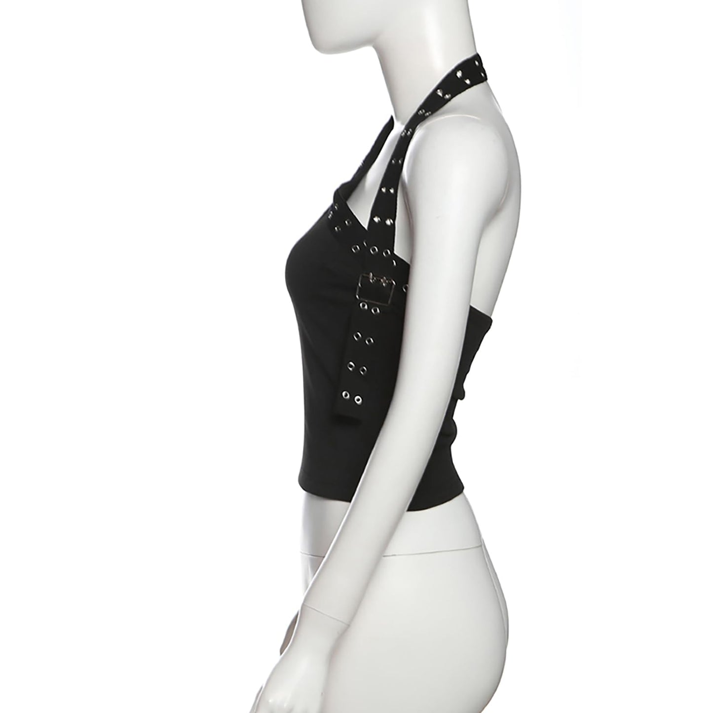 Women Sexy Choker Buckle Halter Neck Crop Tube Top Rave Dance Cami Bandeau Tops