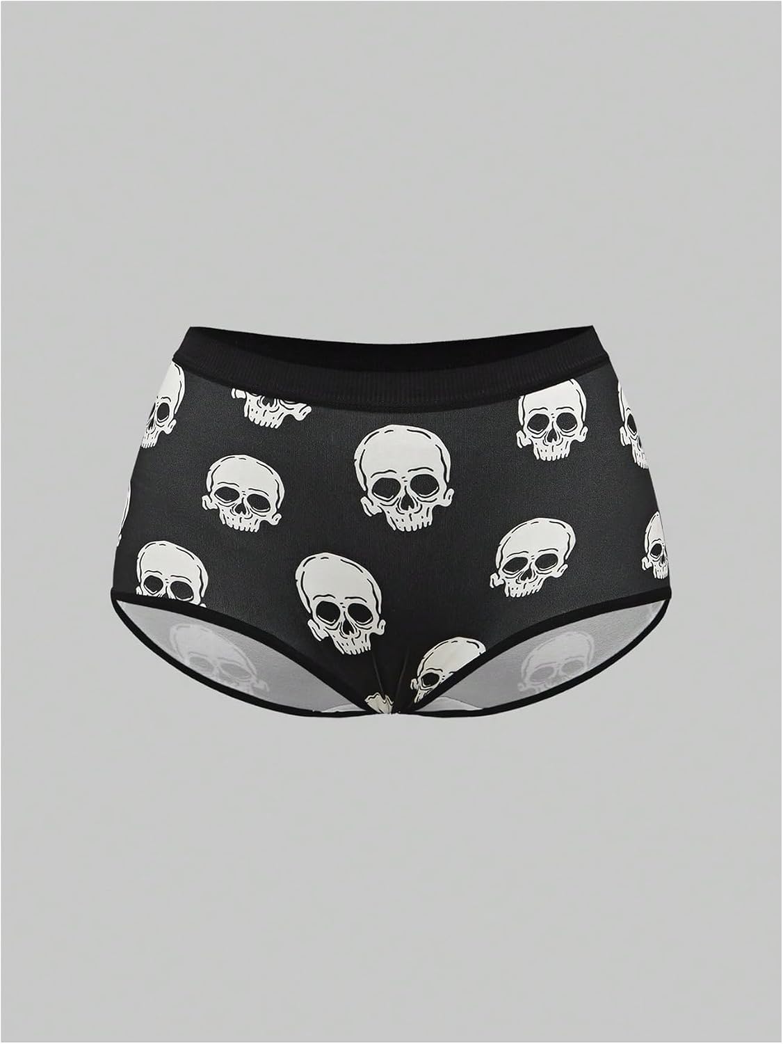 WDIRARA 5 Pack Goth Graphic Panties Boyshorts Mid Rise Shorts Briefs Boxer