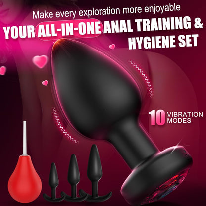 Anal Plug Vibrating Butt Plug, Adult Sex Toys 3PCS Silicone Anal Plugs, Anal Sex Toys with Remote Control 10 Vibrating Vibrator for Men, Anal Toys Adult Sex Toy & Games Prostate Massager
