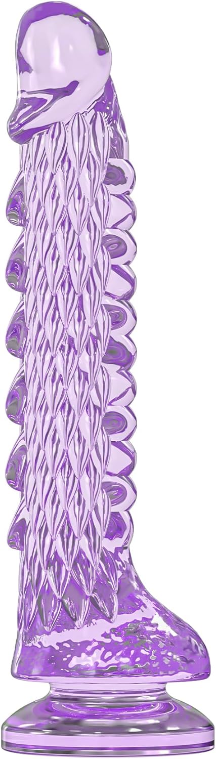 7.4 inch Dragon Dildo with Strong Suction Cup for Hands-Free Play,Realistic Monster Dildo Anal Plug Prostate Massager Adult Sex Toys for Vaginal G-Spot and Anal Prostate Purple