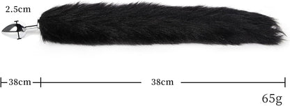 Animal Tail Butt Plug Furry Anal Plush Cat Ears Headband Cosplay Costume Kit Bell Choker Necklace Adjustable Nipple Clamp Sexual Anus Role Play