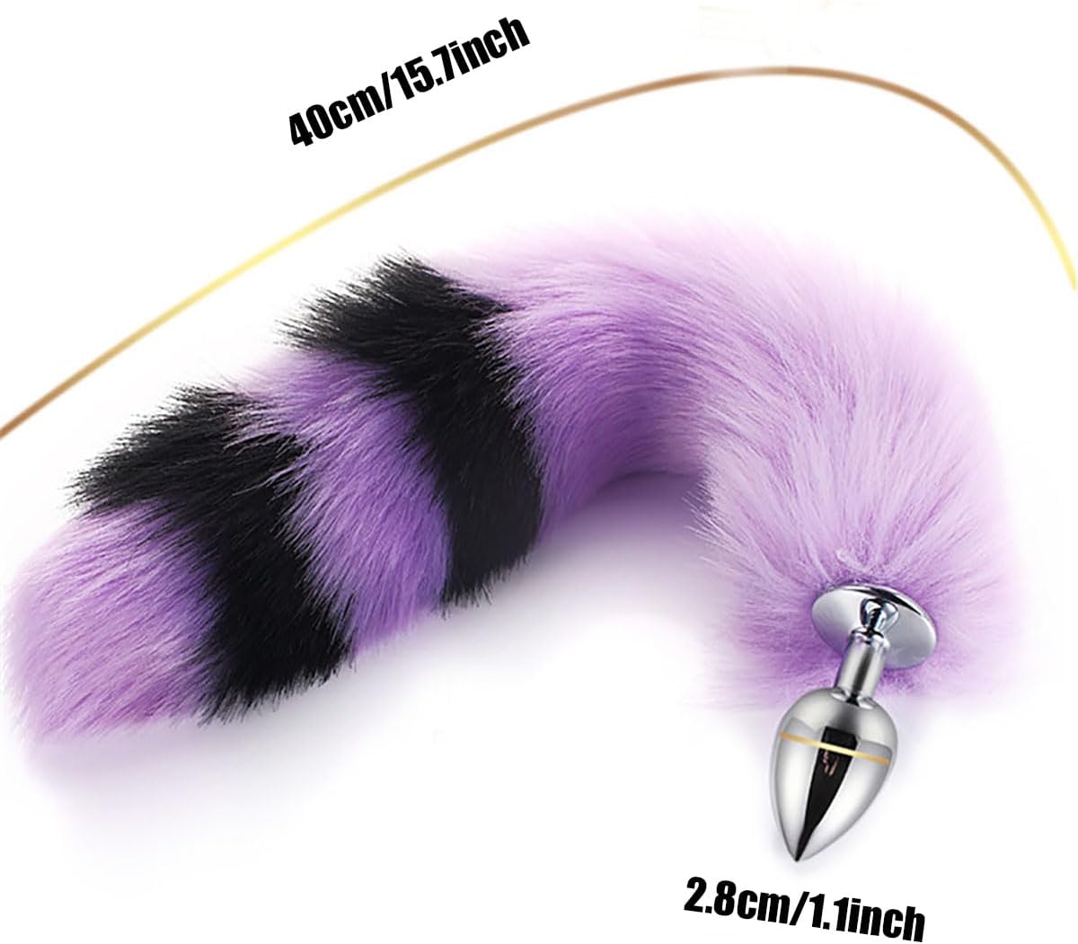 Faux Fur Fox Costume Animal Cat Long Tail Set Butt Plugs Necklace Choker Sex Dice Nipple Clamp Body Jewelry Furry Ear Headband Butt 5pc