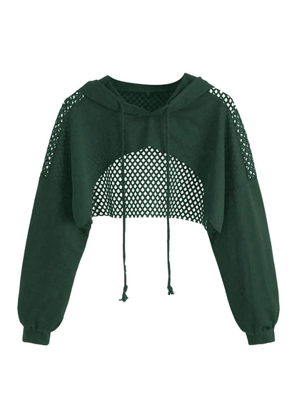 SweatyRocks Casual Cut Out Long Sleeve Pullover Crop Top Sweatshirt | Cropped Hoodie, Crop Top Hoodies, Long Sleeve Going Out Tops, Fall Fashion Clothes