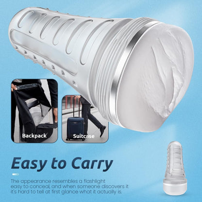 Male Masturbator Realistic Pocket Pussy Vagina Textured with 7.5in Depth Soft and Fleshy Texture,Penis Training Masturbators Sex Machine Toy for Men (Transparent)