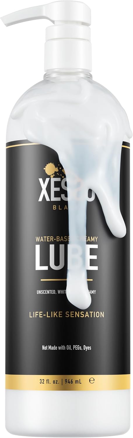 XESSO Water-Based Creamy Lube, Unscented, 4 fl oz | Thick White Gel-Like Slippery Glide, Hypoallergenic for Made in US, Discreet Package, Package May Vary