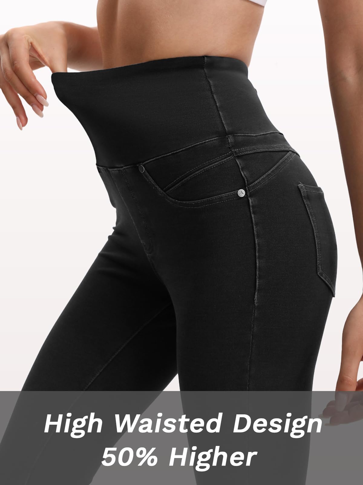 Stretchy Jeans for Women High Waisted Jeggings Tummy Control Slim Fit Jeans Pull On with Pockets Stylish Casual